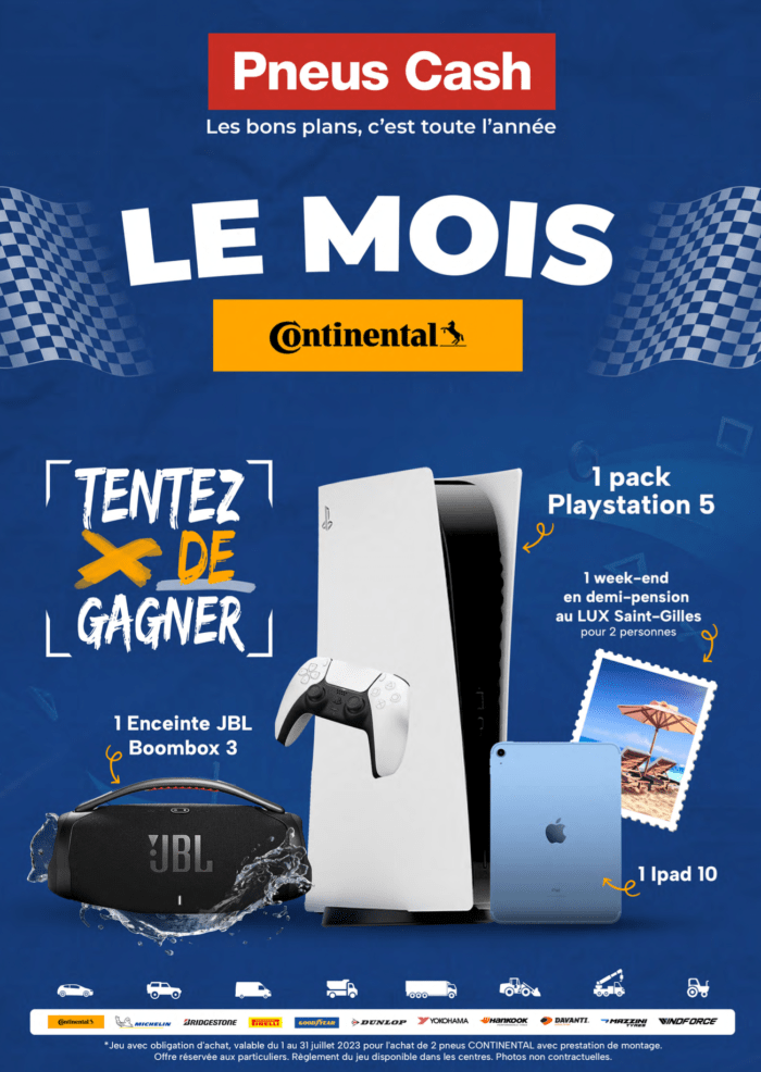 Tentez de gagner un cadeau avec Pneus cash et Continental